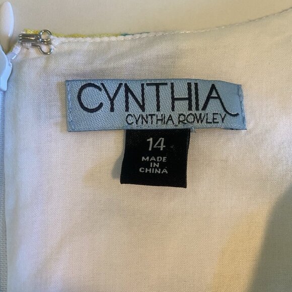 Cynthia Rowley 100% Linen Organic Lemon Knee Length Pocket Dress Size 14 Preppy - Picture 6 of 10